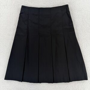 Le Souk Skirt Womens‎ 36 Black Pleated Mini A-Line Lined Cotton Rayon Made Japan